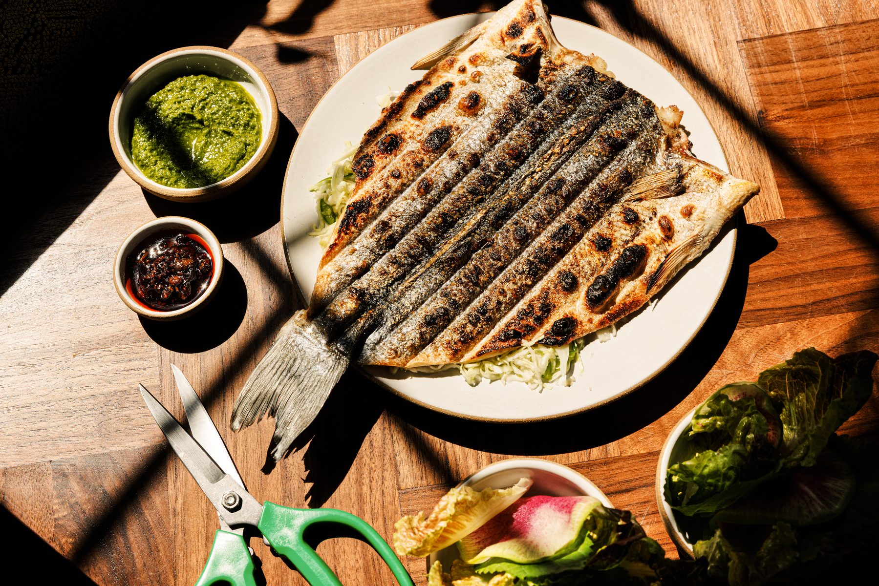 grilled branzino
