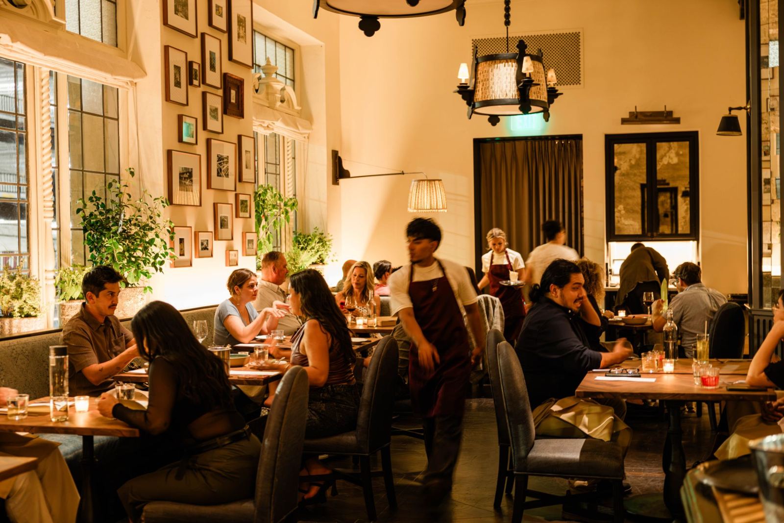 The dining room during dinner service